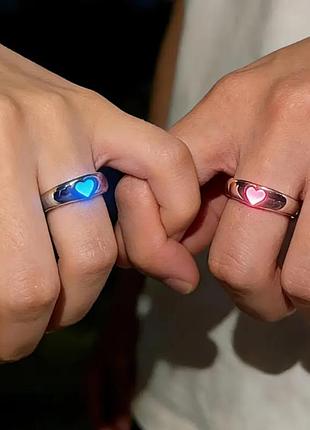 Парные светящиеся кольца с сердечками, набор парных каблуков 2 шт