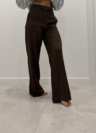 Штани прямого крою з високою посадкою zara,брюки zara