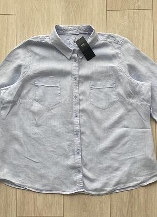 Лляна сорочка вільного крою, блузка, оверсайз, блуза