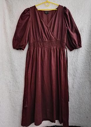 Льняное миди платье next 3