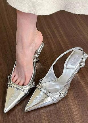 Туфли металлик босоножки y2k dollskill