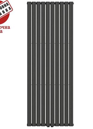 Дизайнерський радіатор navin ellipse double 600*1800-10 (50 мм) anticor, чорний муар, україна