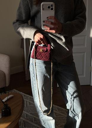 Мікро сумка kelly в шкірі | в текстилі ch 2