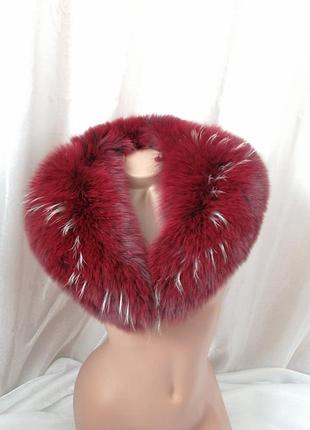 Накладний комір натуральне хутро песець на кріпленнях з підкладкою гарна підпушка хутро не лізе