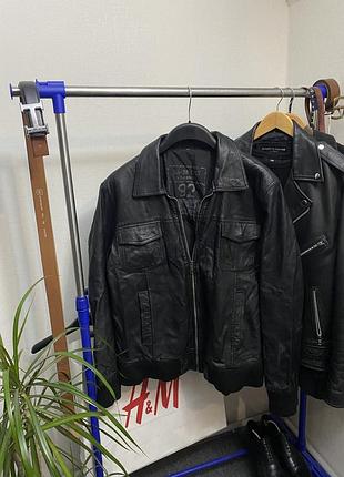 Шкіряна вінтажна куртка angelo litrico c&a nappa real leathers наппа мʼяка шкіра бомбер кожа 2.2