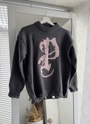 Светр графітовий оверсайз