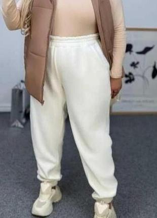 Штаны 58-62 теплые цвет шампань