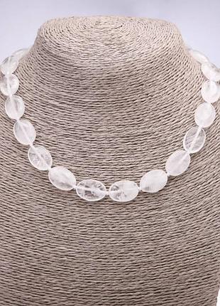 Намиста гірський кришталь овал d-13х18х6мм l-43см