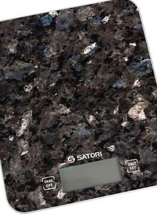 Весы кухонные satori sks-211-bl15кг/електр./скло/205*175 мм