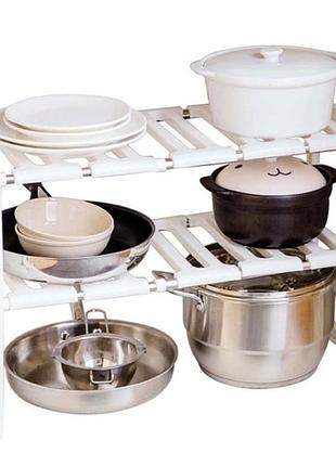 Регулируемая кухонная полка для хранения kitchen rack 50-70 см, органайзер под раковину