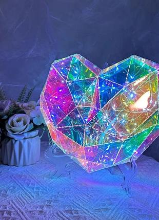Ночник 3d «сердце», голографический эффект, (20×20 см)