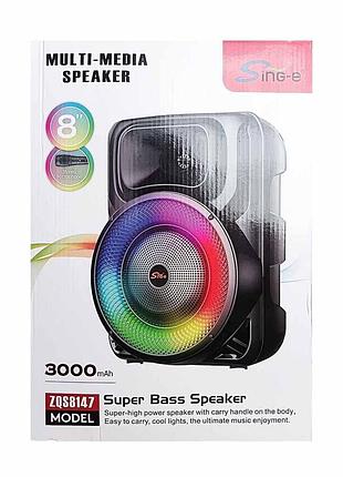 Переносная колонка sps 8147 bt с микрофоном и fm