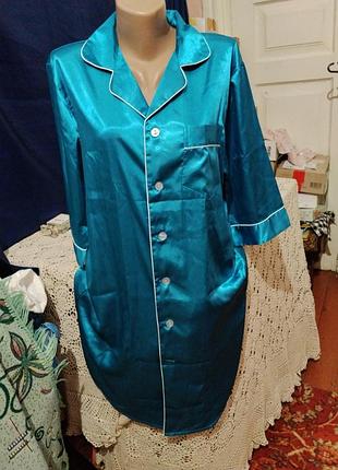 Сатиновый халат рубашка