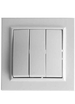 Выключатель 3-кл белый enzo eh-2105 тм electrohouse