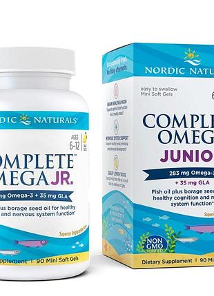 Жирні кислоти nordic naturals complete omega junior, 90 капсул — лимон