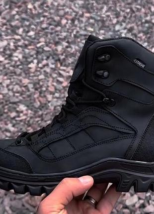 Тактичні зимові ботинки slimtex чорні утеплювач шкіра 36-48 розміри гнучка підошва для чоловіків і жінок ve-33