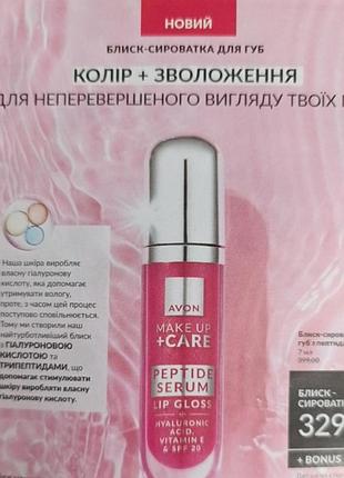 Блиск-сировотка для губ з пептидами
