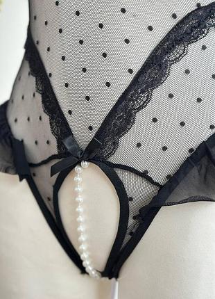 Кружевное боди с открытым доступом 🖤 10