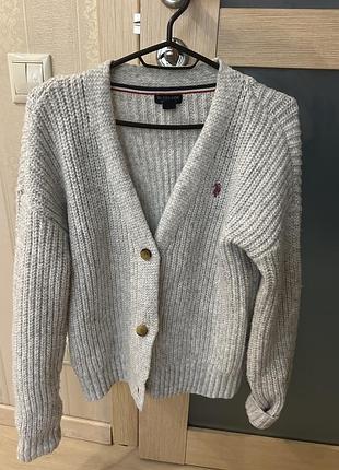 Сірий кардиган, u.s. polo assn.