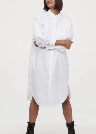 Платье рубашка миди свободного кроя оверсайз