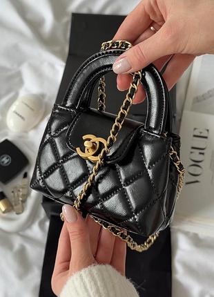 Мікро сумка kelly в шкірі | в текстилі ch 6