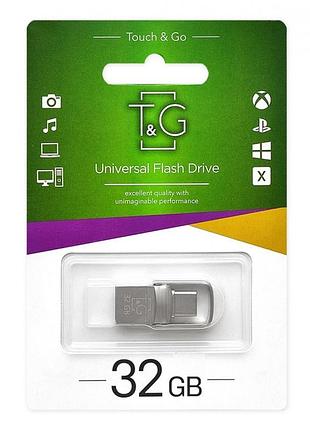 Usb otg флэш-накопитель -type c 32gb t&g металлическая серия 104