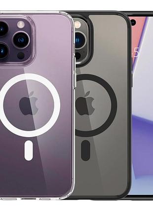 Чохол tpu+pc spigen ultra hybrid with magsafe для iphone 14 pro