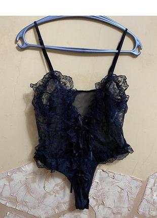 Боди женское черное кружевное