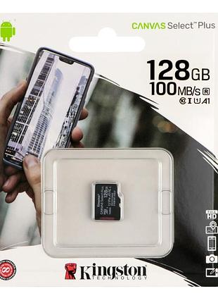 Карта памяти kingston canvas select plus microsdxc (uhs-1) 128gb 10 class