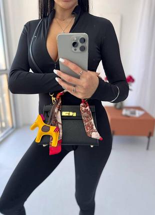 Брендова жіноча сумка люкс якості  kelly | mini black / gold premium