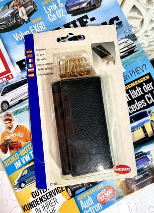 Новое. черное кожаное портмоне для ключей "wenco"