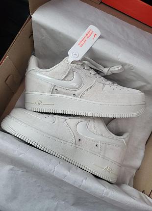 Замшевые кроссовки nike air force 1 '07 w grey