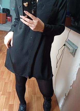 Рубашка оверсайз удлиненная вискоза h&amp;m р.м