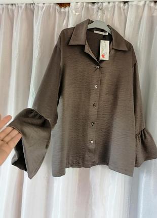 Розкішна шикарна ефектна блуза з широкими рукавами, ворозкішна шикарна ефектна блуза з широкими рукавами, воланами, вісколанами, віскоза, мокрий шовк.