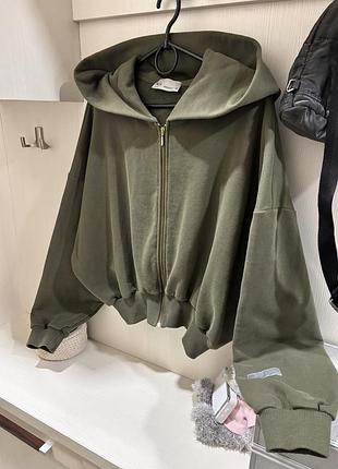 Кофта на замку худи ace хаки