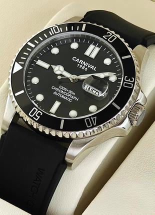 Чоловічий наручний механічний годинник carnival patent r-series, 2 ремешка