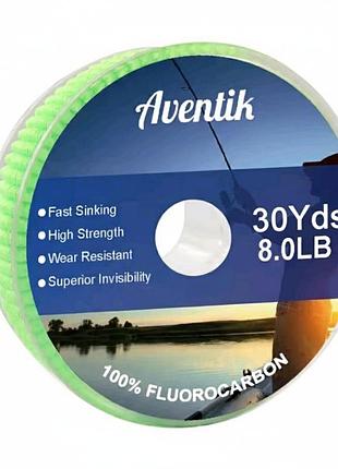 Флюорокарбон для рыбалки aventik 100% fluorocarbon - поводковый материал 30yds (27.4 м), мощность 8 lb