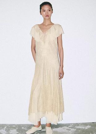 Платье с воланами и кружевом zw collection