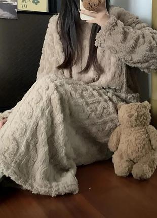 Рубашка теплая платье домашнее