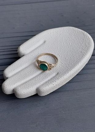 Берил кольцо с натуральным берилом 15.5 размер в серебре. индия!