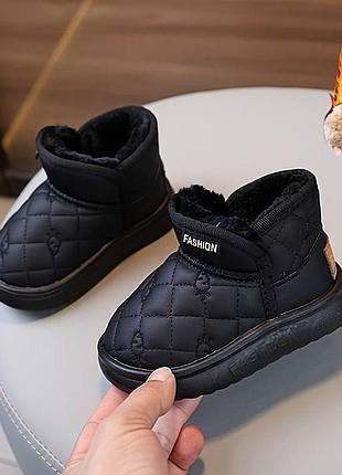 Угги 113, р.22,23,24,25,26,27,28,29,30,31, хутро, чорний