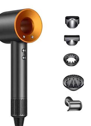 Фен стайлер для волосся 5 в 1 supersonic premium 1600 вт 5 насадок 3 режими швидкості золотий ph770ggold