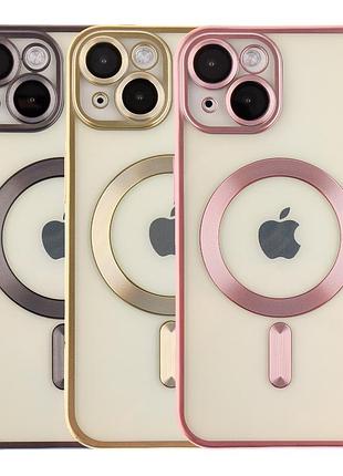 Чохол tpu metallic chrome full camera with magsafe для iphone 15