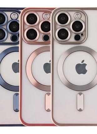 Чохол tpu metallic chrome full camera with magsafe для iphone 15 pro