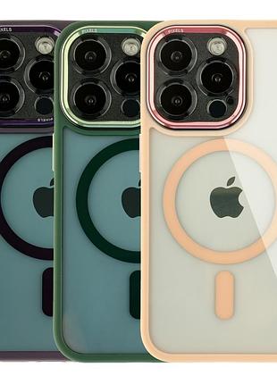 Чохол tpu+pc+metal calais with magsafe для iphone 15 pro max