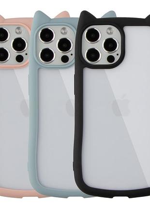 Чохол tpu+pc cat ears case для iphone 12 pro max