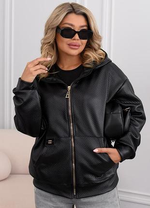 Женская куртка из эко кожи до 62 размера