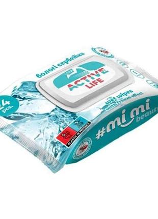 Вологі серветки 24шт beauty active life клапан тм мі мі