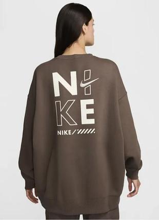 Коричневый свитшот nike оверсайз, оригинал 2