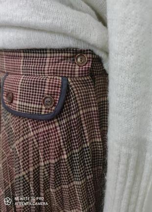 Шерстяная плисированная юбка.4 фото